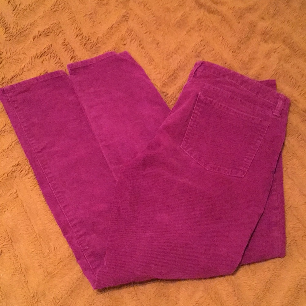 Magenta corduroy jeans